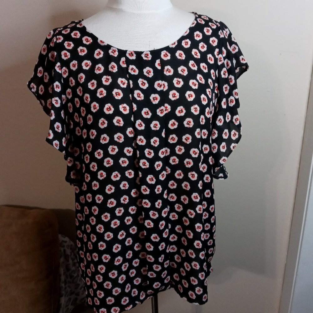 Floral Ruffle Top